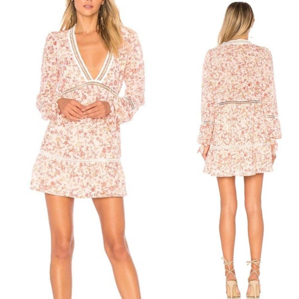 For Love and Lemons Sweet Disposition Swing Dress Pink Floral Size XS - Picture 1 of 10
